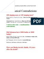 Mathematical Contradictions in the Bible