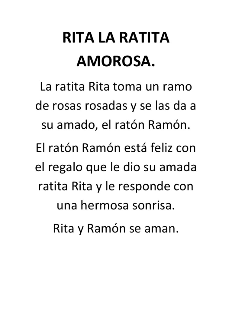 Rita la Ratita Amorosa y Otros Cuentos | PDF