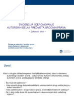 Evidencija i deponovanje autorskih dela i predmeta srodnih prava