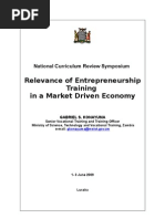 Download Relevance of Entrepreneurship Training in a Market-Driven Economy Konayuma by Gakon SN16299038 doc pdf