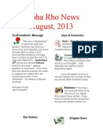 August 2014 Newsletter