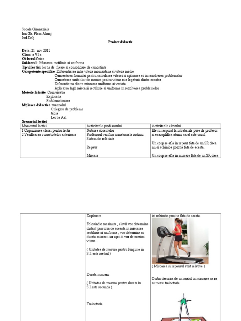 0 Miscarea Rectilinie Si Uniforma
