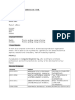 Curriculum Vitae Sample (Resume) CV