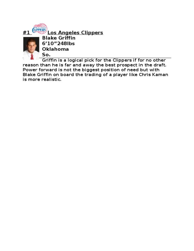 2009 Mock NBA Draft | PDF