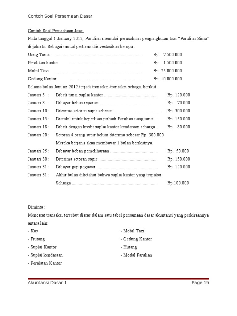 40 Contoh Soal Aktiva Tetap Pada Tanggal 1 Januari