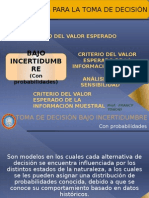 TOMA DE DECISIÓN BAJO INCERTIBUMBRE (Con probabilidades)