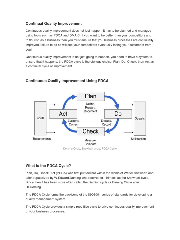 PDCA | PDF | Quality Management | Science And Technology