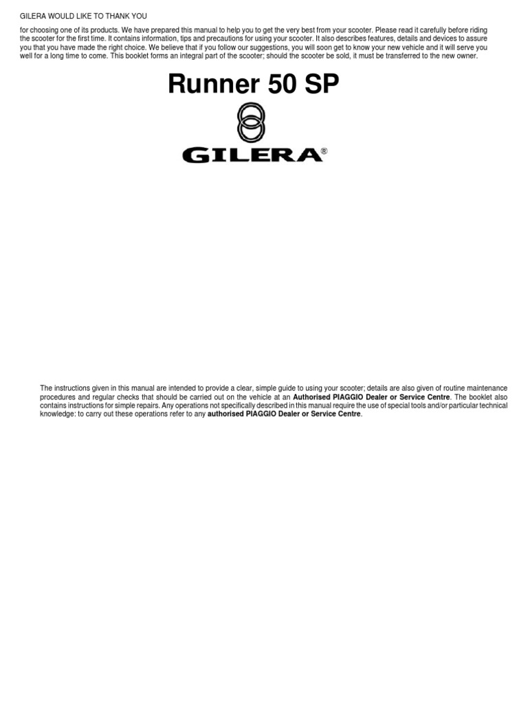 Manual gilera runner sp 50 pdf pdf battery electricity clutch