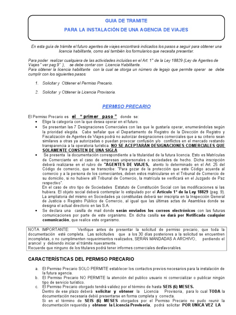 Licencia de agencia de viajes