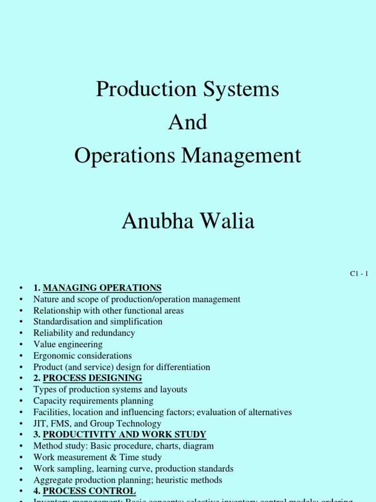 What Is Pom PDF Operations Management Inventory