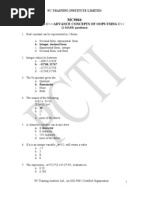 Oops Using C++/Advance Concepts of Oops Using C++: (1-MARK Questions)