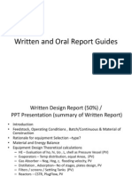 Written and Oral Report Guides For Equipment Design