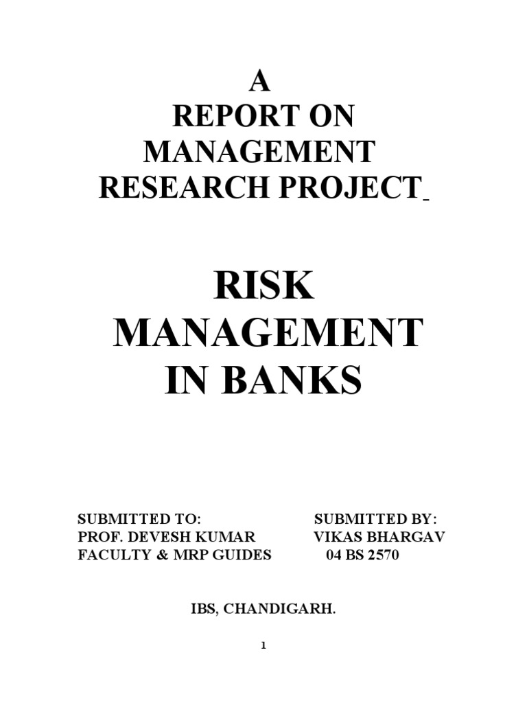 Risk Management in Banking Sector Report | PDF | Transaction Account ...