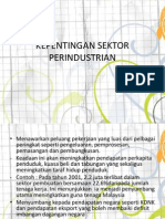 KEPENTINGAN SEKTOR PERINDUSTRIAN