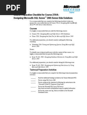 2781a Designing Microsoft Sql Server 2005 Server Side Solutions Pdf License Damages