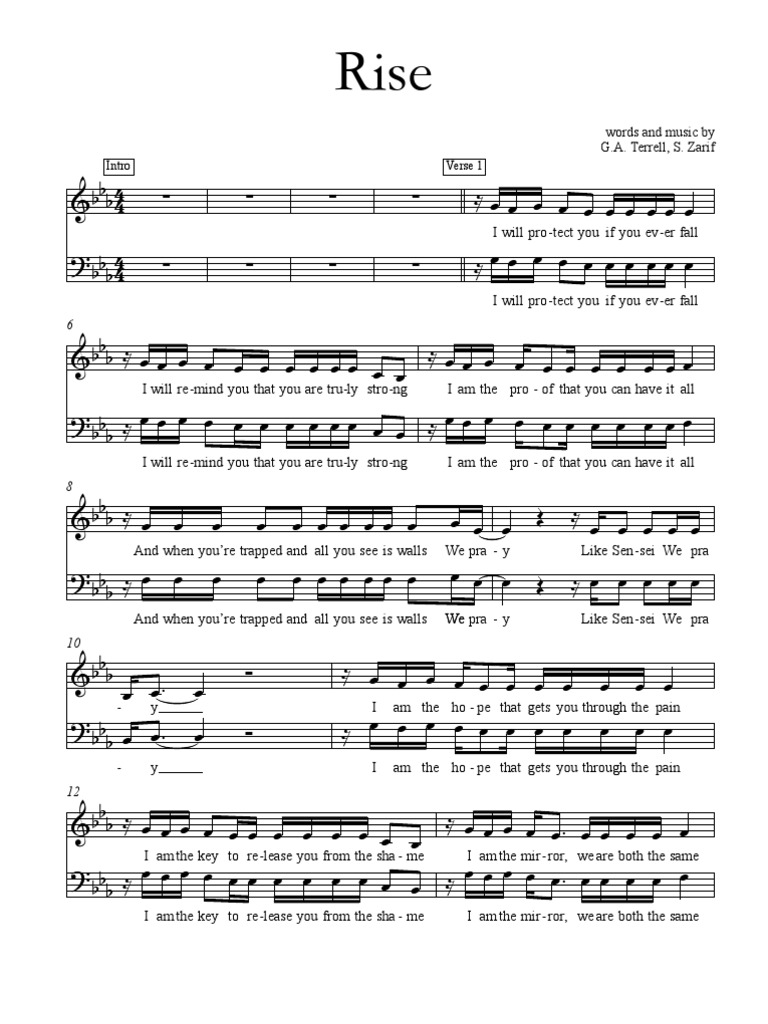 Rise Sheet Music Revised | PDF