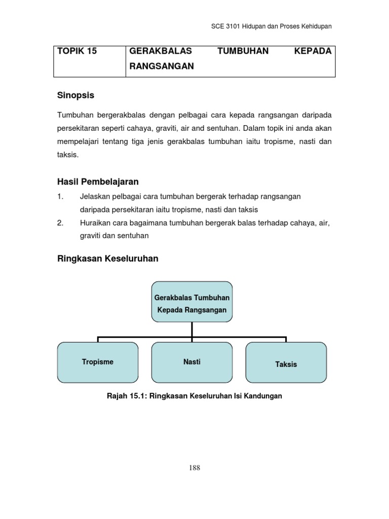 15 Gerakbalas Tumbuhan Kepada Rangsangan Pdf