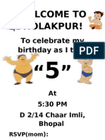 Welcome To Dholakpur!: To Celebrate My Birthday As I Turn