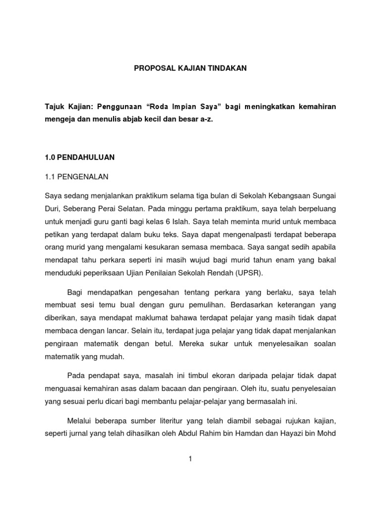 Contoh Proposal Kajian Tindakan Pdf