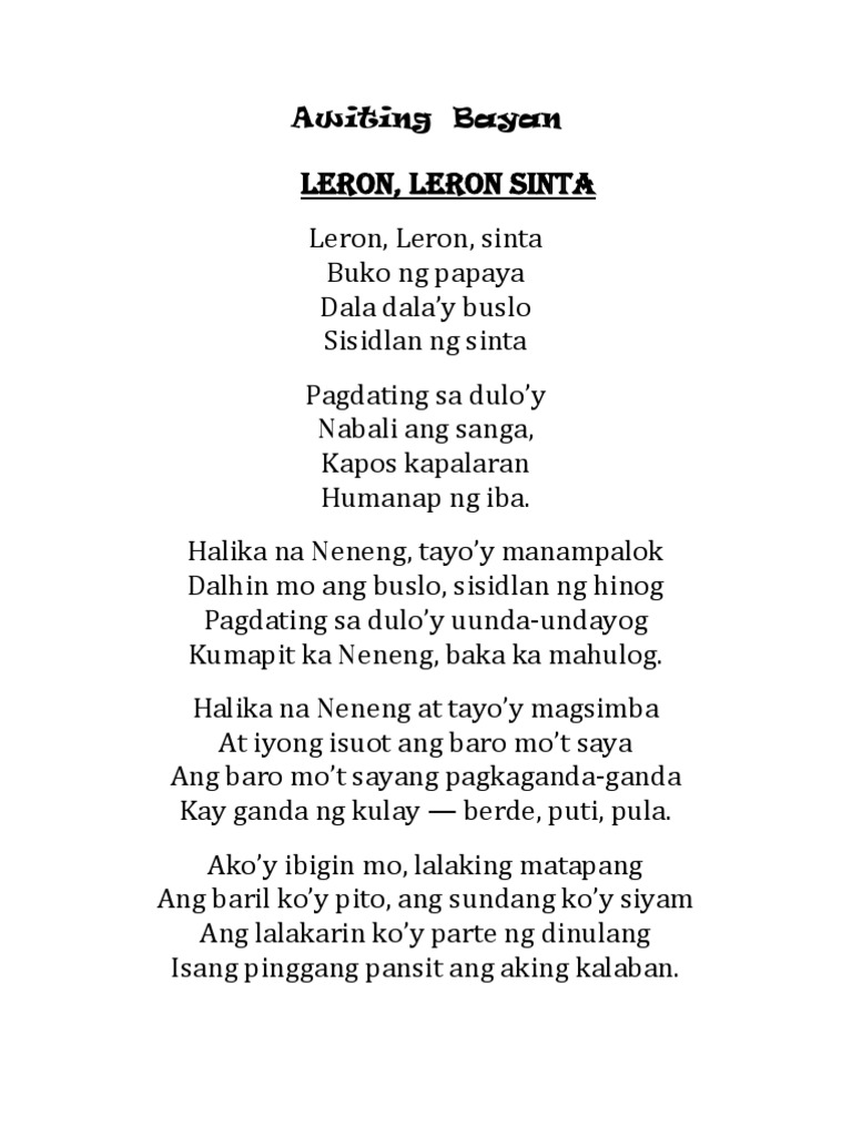 Awiting Bayan | PDF