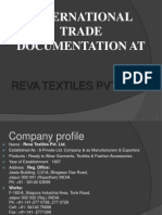 International Trade Documentation At: Reva Textiles Pvt. LTD