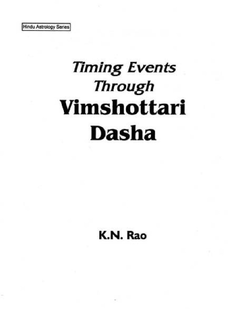 Timing Through Vimshottari PDF