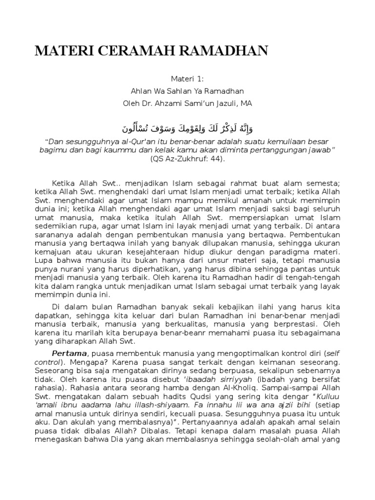 Materi Ramadhan