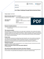 Project Title: Development of Nano Coatings Through Electrochemical Route