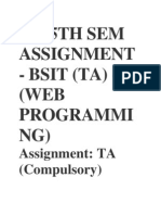 Ku 5Th Sem Assignment - BSIT (TA) - 52 (Web Programmi NG)