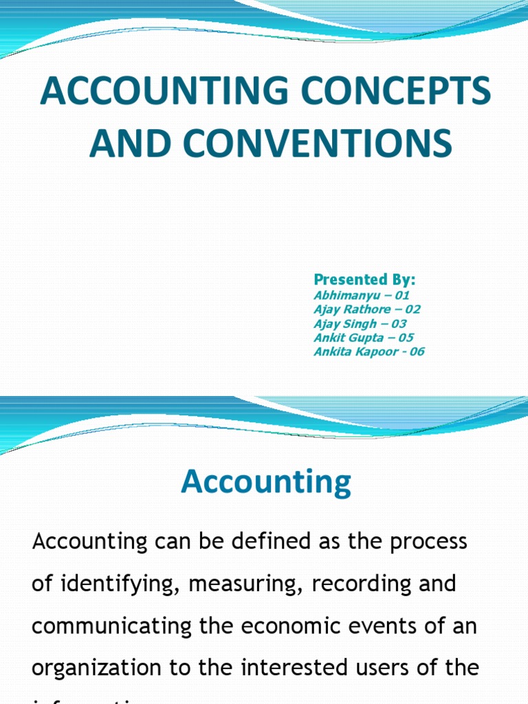 AccountingConcepts & Convention Revenue Debits And Credits