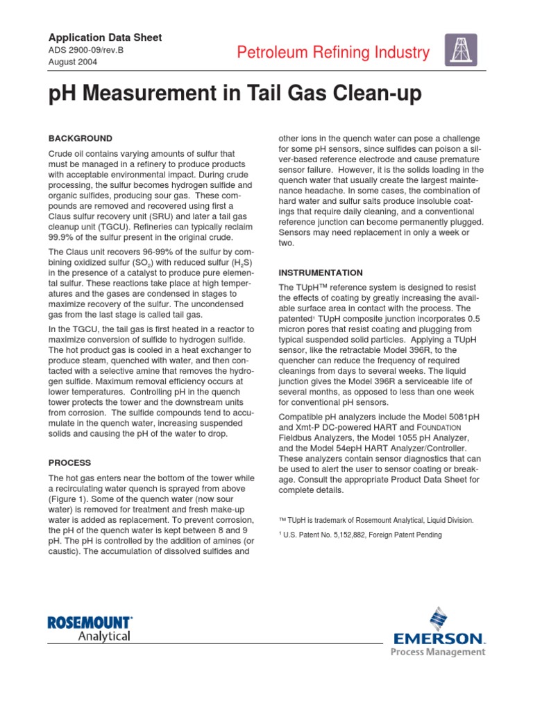 PH Measurement in Tail Gas CleanUp Petroleum Refining Industry PDF