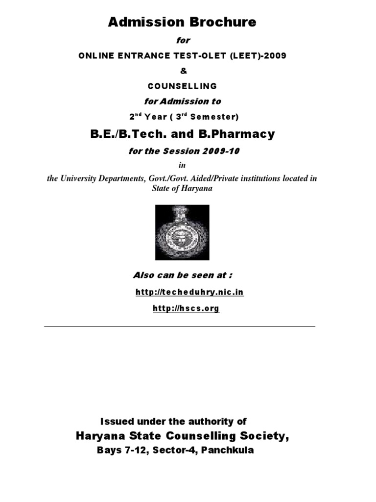 Brochure LEET 2009 | PDF | University And College Admission | Engineering
