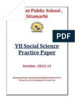 Brilliant Public School Social Science Practice Paper