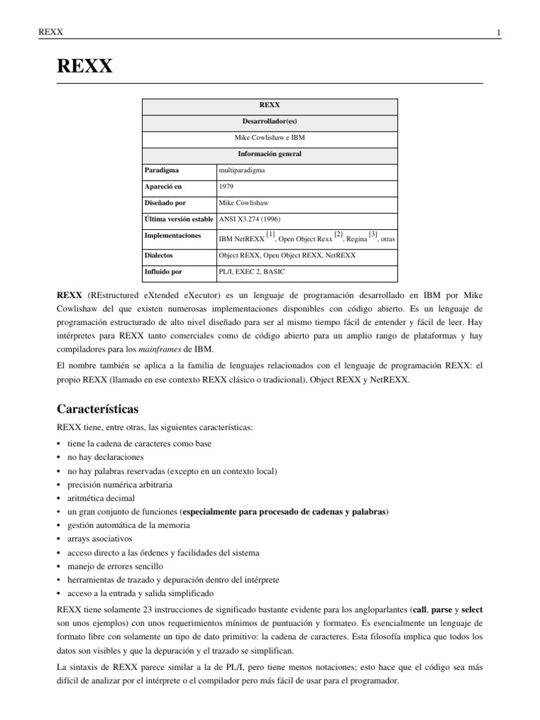Introducción al Lenguaje REXX | PDF | Programación de computadoras ...
