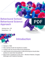 Behavioural School - Behavioural Science Approach 