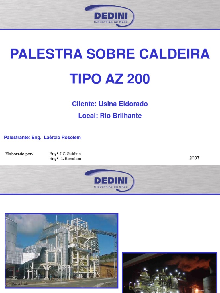 Palestra sobre Caldeira AZ-200 | PDF | Caldeira | Vapor