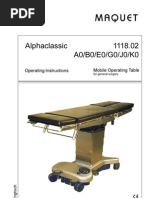 Maquet Operating Table Alphaclassic - User Manual