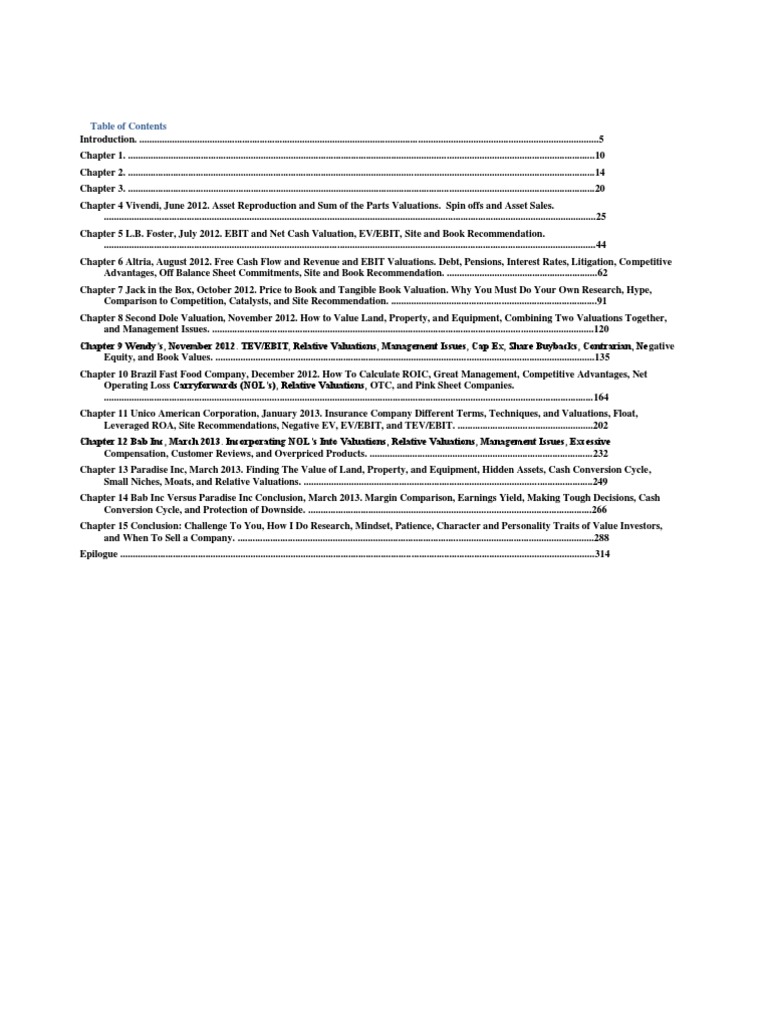 First Four Chapters of How To Value Invest | PDF | Valuation (Finance ...