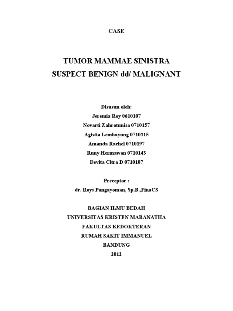 Case Tumor Mammae Dr Roys