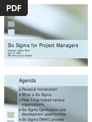 Six Sigma for Project Managers