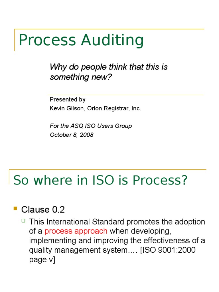 Process Approach to Internal Auditing | Iso 9000 | Audit