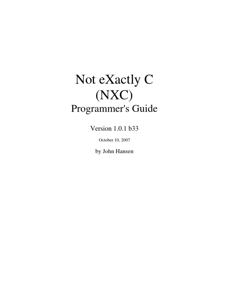 NXC Guide | PDF | Control Flow | Parameter (Computer Programming)