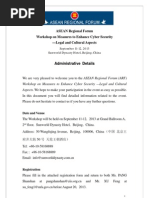 Administrative Details - ARF Workshop on Measures to Enhance Cyber Security—Legal and Cultural Aspects