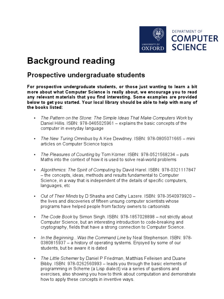Background Reading PDF Computer Programming Computer Science