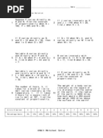 Direct and Inverse Variation Worksheet