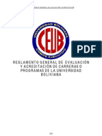 Reglamento de Evaluacion y Acreditacion de Carreras o Programas CEUB