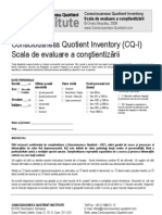 Brazdau Consciousness Quotient Inventory 2009 - RO