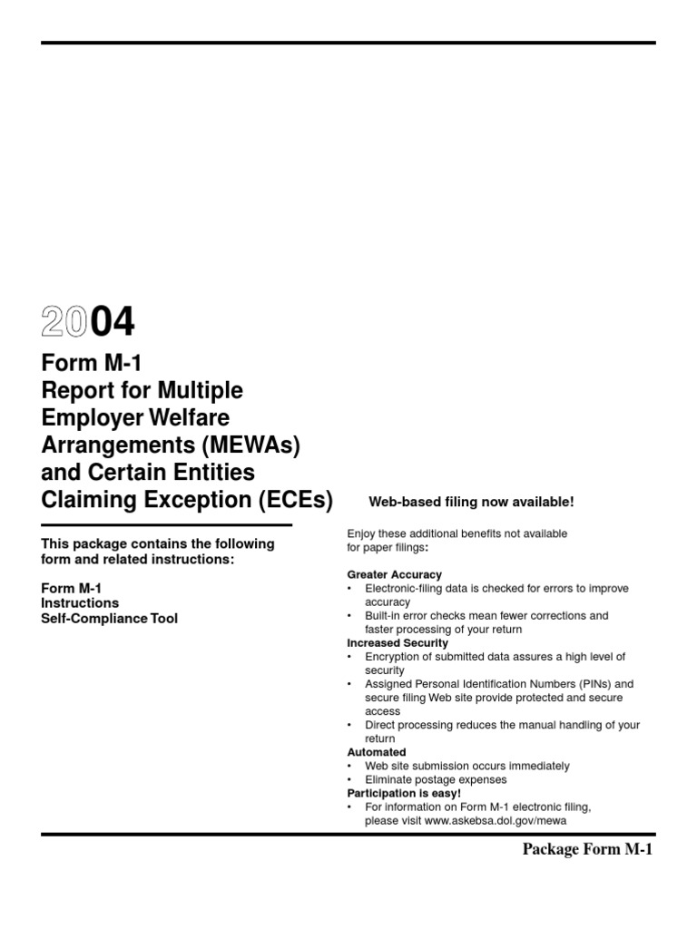 Department of Labor: 2004M1Form | PDF