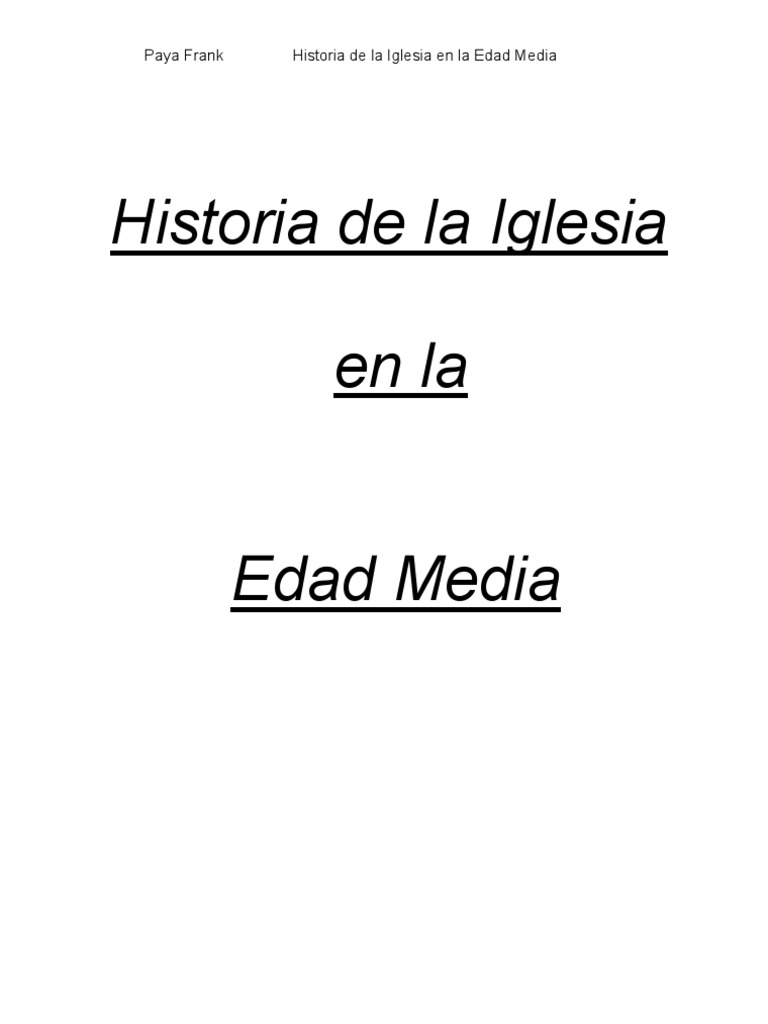 Historia de la Iglesia Medieval | PDF | Clemente De Alejandria | arrianismo