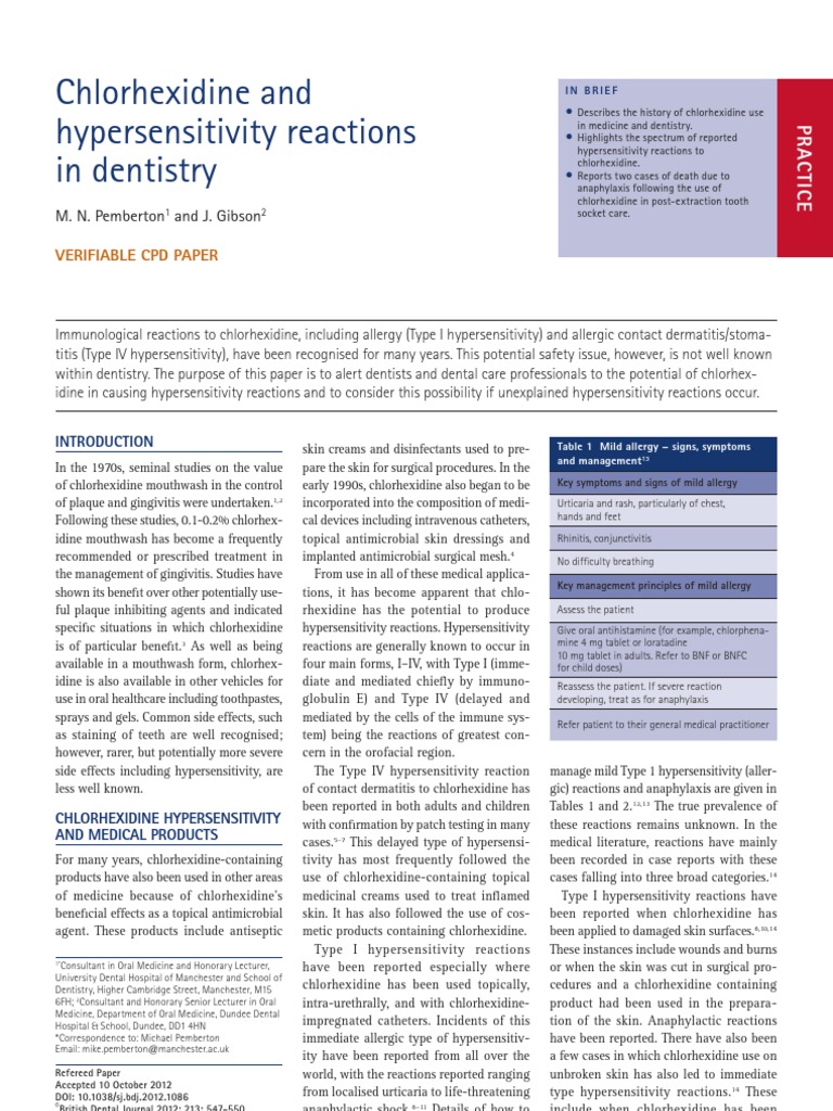 How To Treat Chlorhexidine Gluconate Allergy? – SJRG